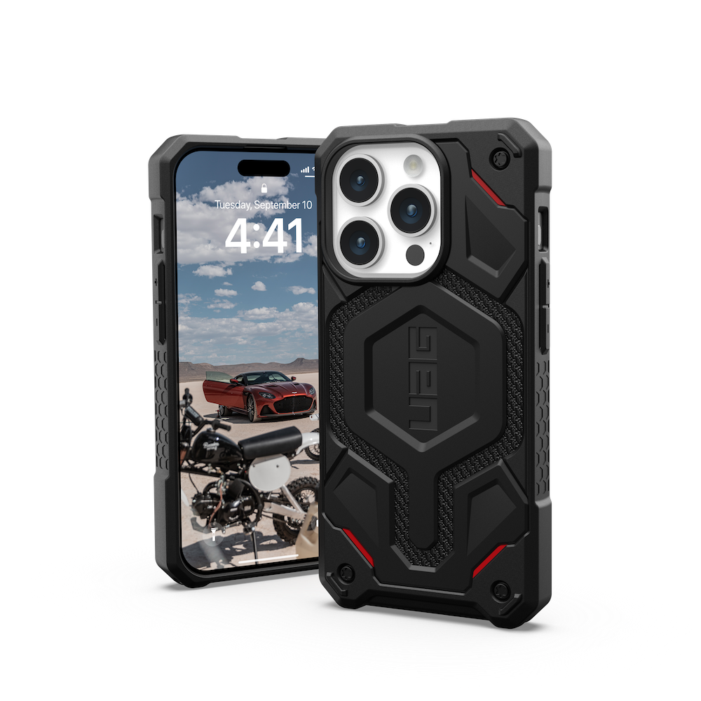 UAG Monarch Pro for Magsafe iPhone 15 Pro Case - Kevlar Black