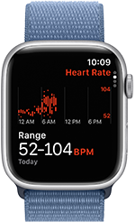 Apple Watch Series 9 showing the Heart Rate app