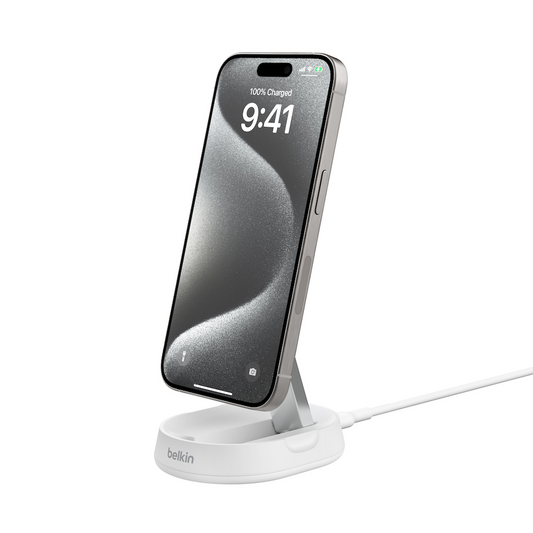 Belkin BoostCharge Pro Convertible Magnetic Charging Stand with Qi2 15W - White