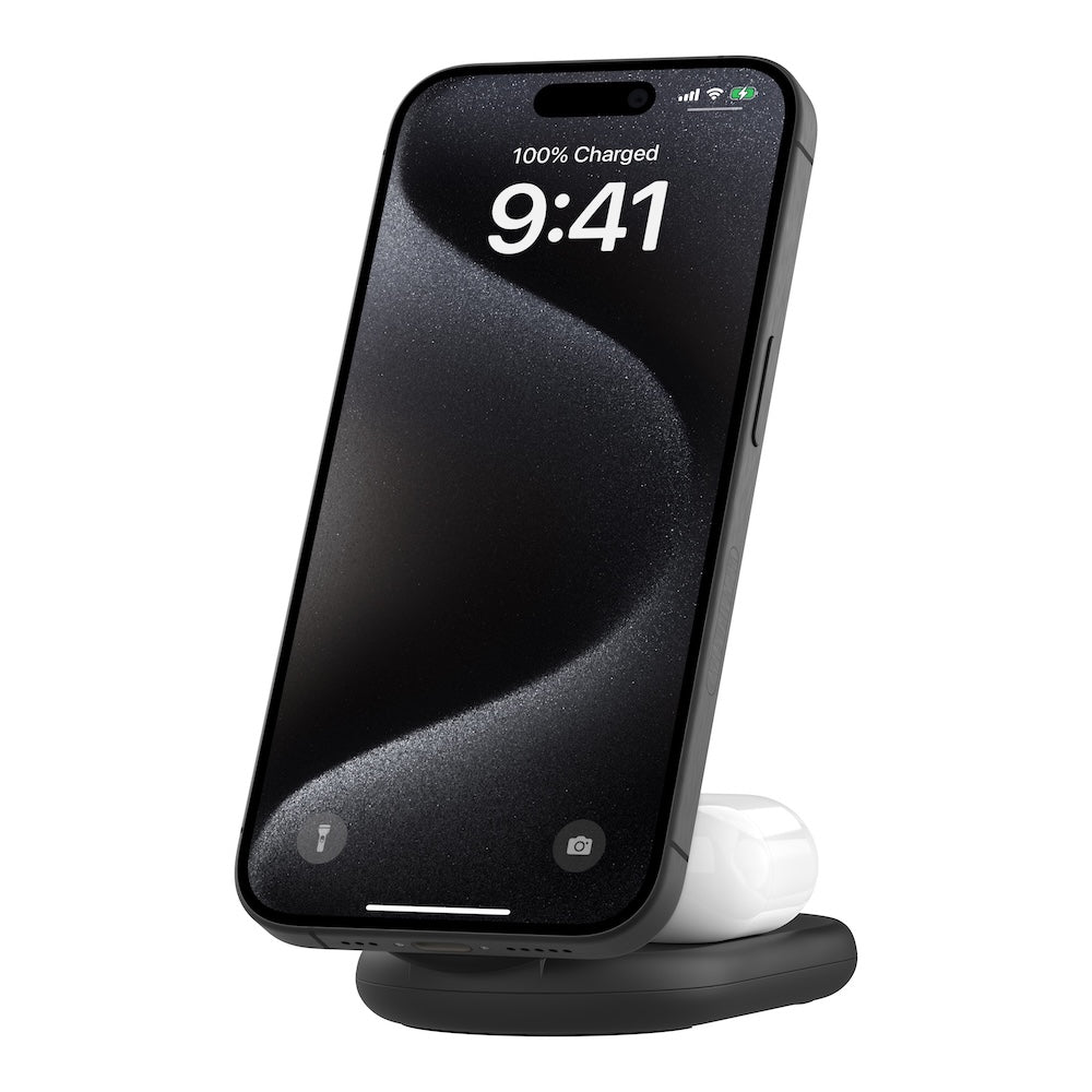 Belkin Qi2 2-in-1 Magnetic Wireless Charging Stand (Black)