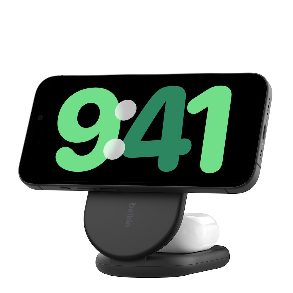 Belkin Qi2 2-in-1 Magnetic Wireless Charging Stand (Black)