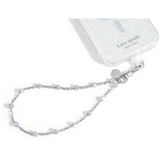 Kate Spade Phone Charm Dazzle Chain Silver