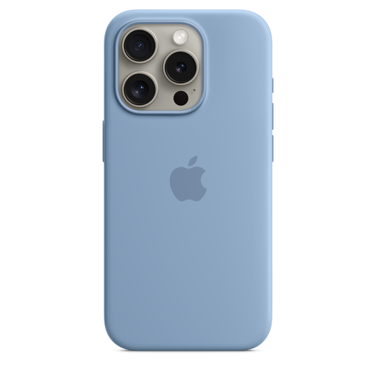 Apple iPhone 15 Pro Silicone Case with MagSafe Winter Blue