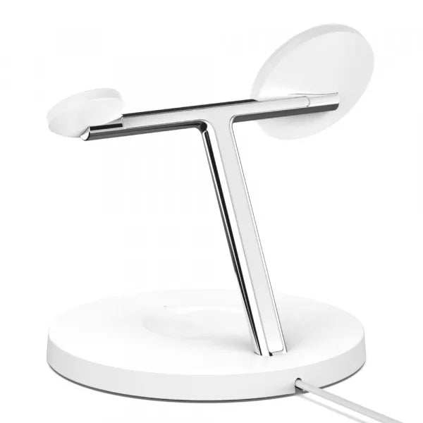 Belkin BoostCharge PRO MagSafe 3-in-1 Wireless Charger with 3-Pin UK Power Supply Unit (White)