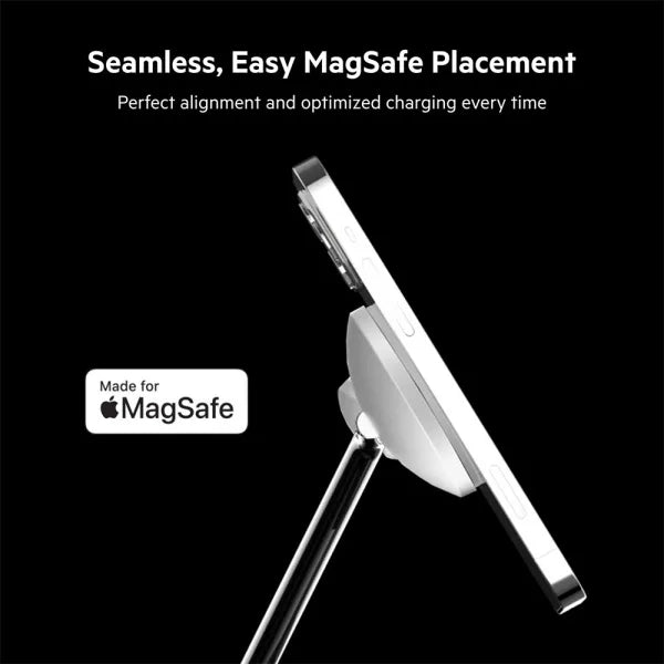 Belkin BoostCharge PRO MagSafe 3-in-1 Wireless Charger with 3-Pin UK Power Supply Unit (White)
