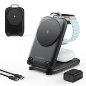 Choetech 3-in-1 Foldable and Portable Magnetic Wireless Charger - Black