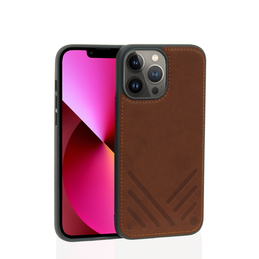 Monocozzi Posh Shockproof for iPhone 13 Pro Leather Case - Brown