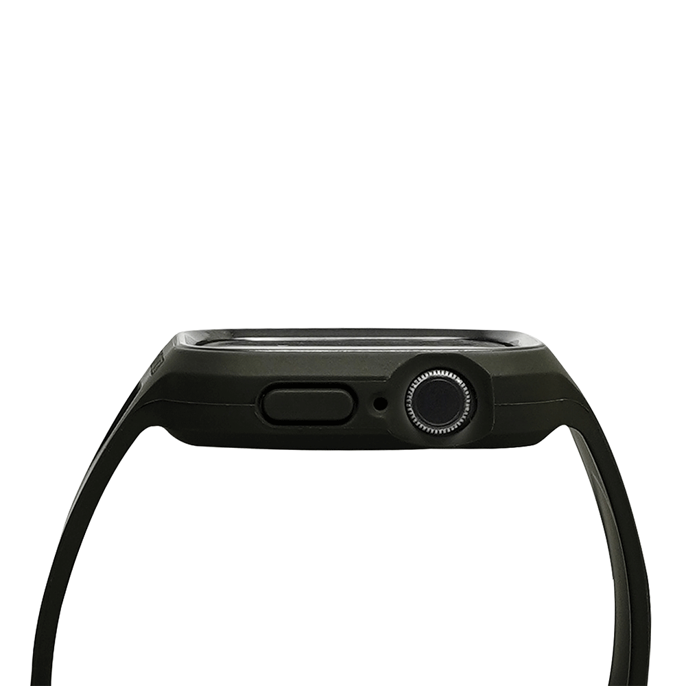 Monocozzi ESSENTIALS | Hybrid Soft Plastic Case with Strap for Apple Watch 45/44mm - Black