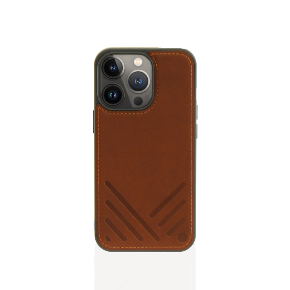 Monocozzi Posh Shockproof for iPhone 13 Pro Leather Case - Brown