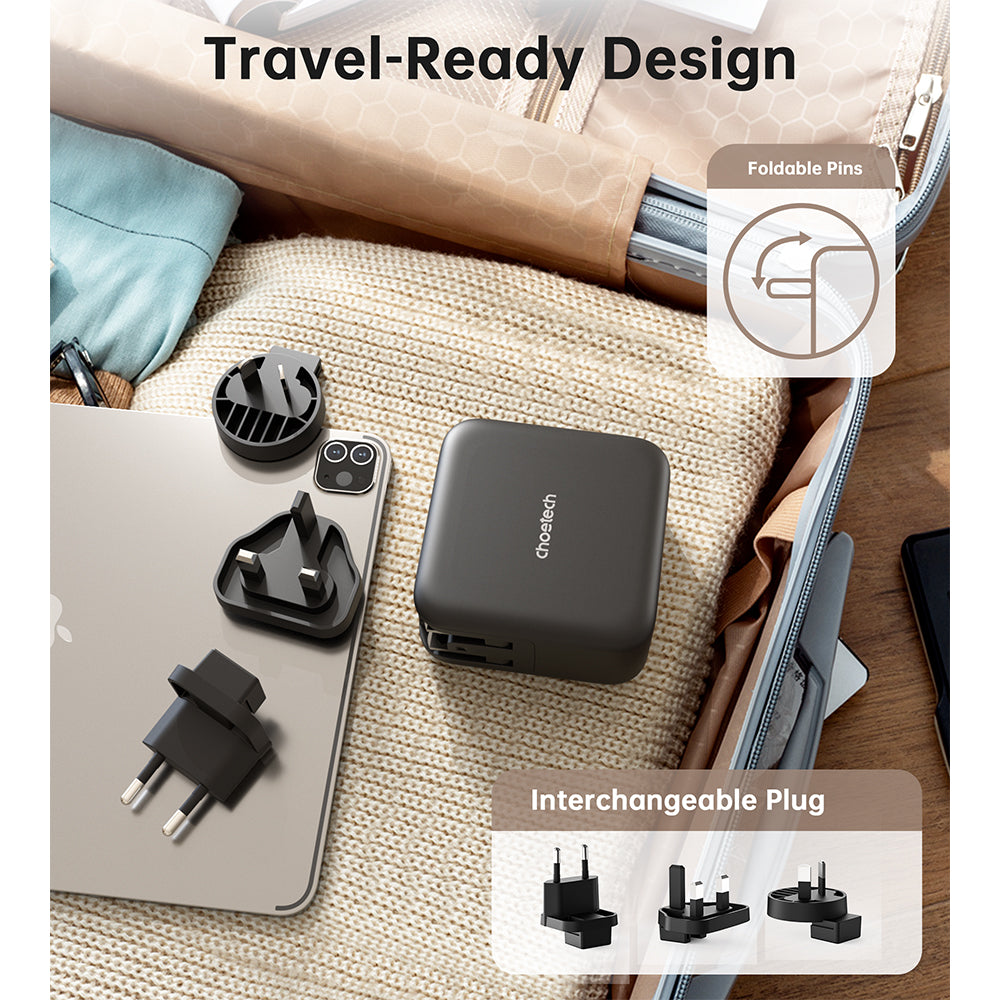 Choetech PD 70W GaN 3 USB-C+1 USB-A Multiple Plugs Charger