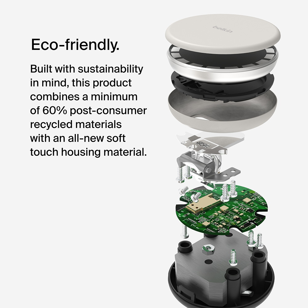 Belkin Boost Charge Pro 2 in1 Wireless Charging Dock with Magsafe 15W, Sand