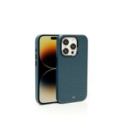 Monocozzi LUCID Refined | Magsafe Compatible SnapOn Biodegradable Leather Protective Case for iPhone 15 Pro - Midnight Blue
