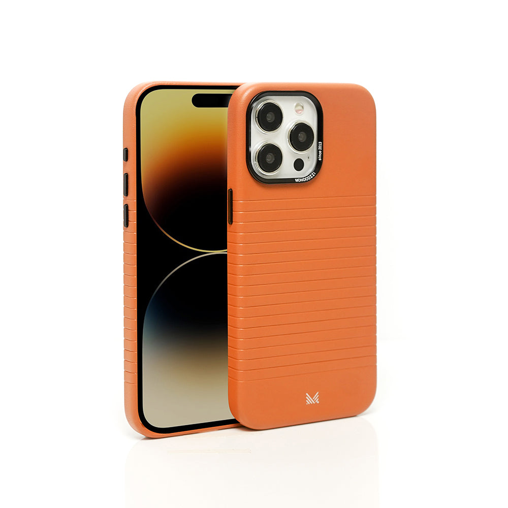 Monocozzi LUCID Refined | Magsafe Compatible SnapOn Biodegradable Leather Protective Case for iPhone 15 Pro Max - English Tan