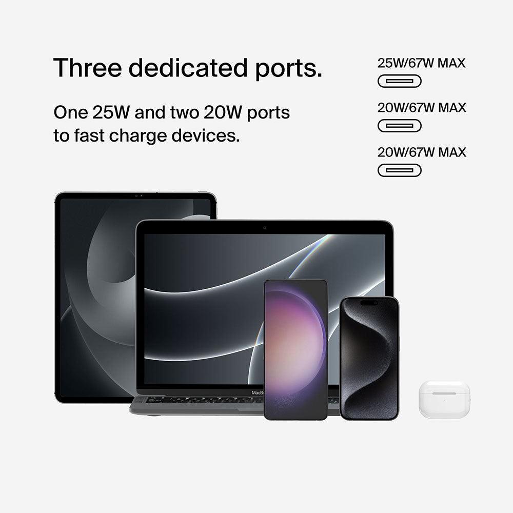 Belkin BoostCharge 3 Port USB-C Wall Charger with PPS 67W