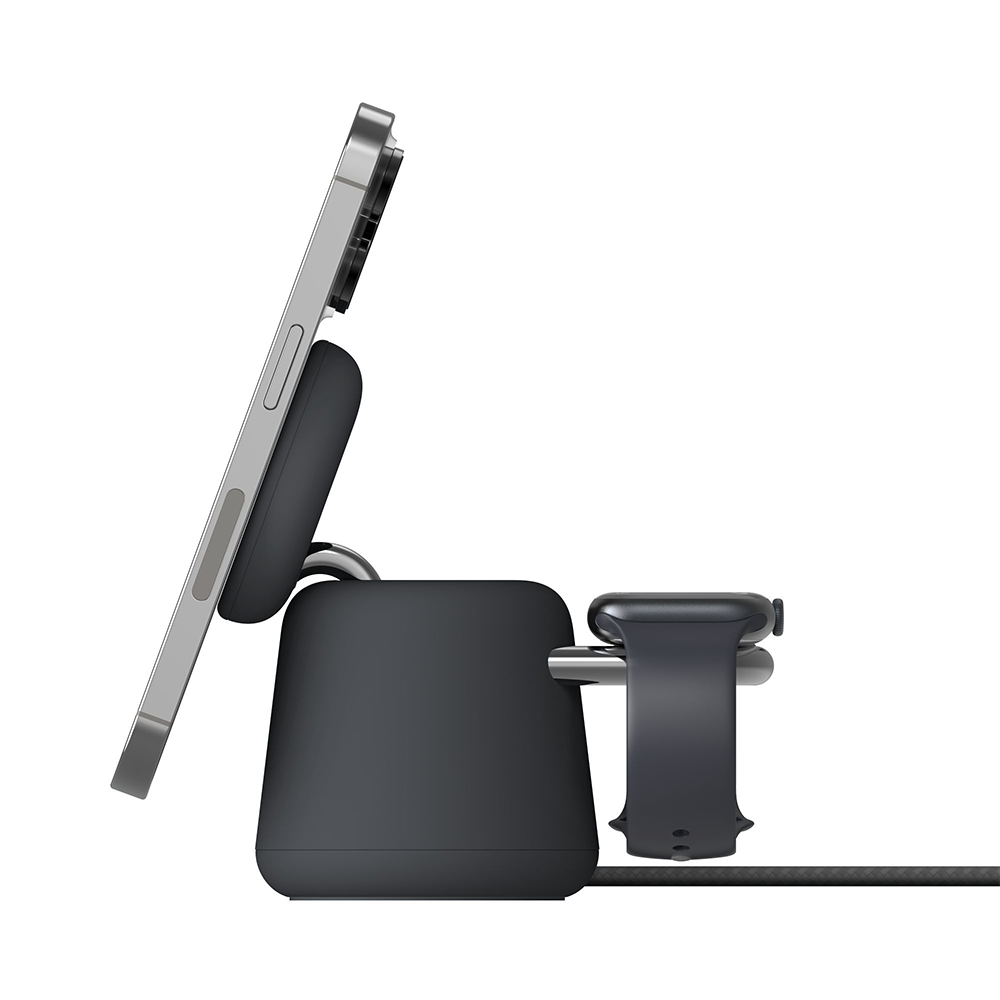 Belkin Boost Charge Pro 2 in1 Wireless Charging Dock with Magsafe 15W, Charcoal