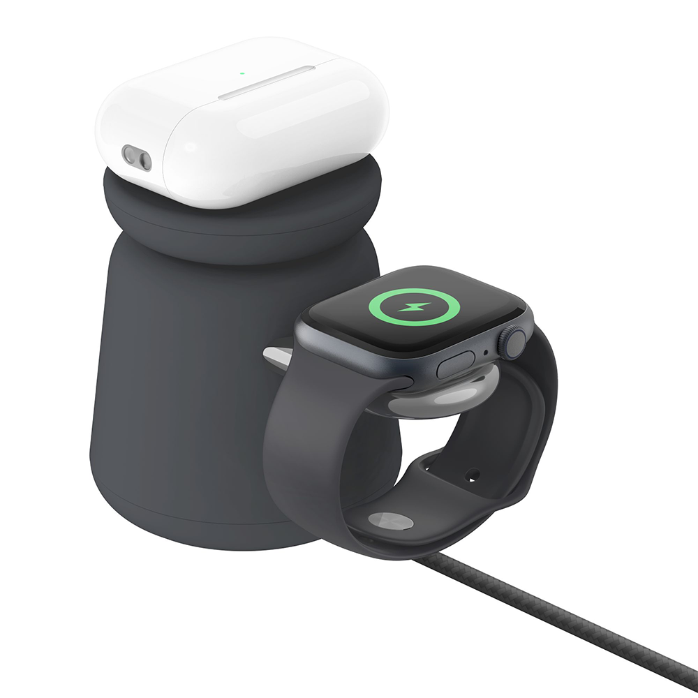 Belkin Boost Charge Pro 2 in1 Wireless Charging Dock with Magsafe 15W, Charcoal