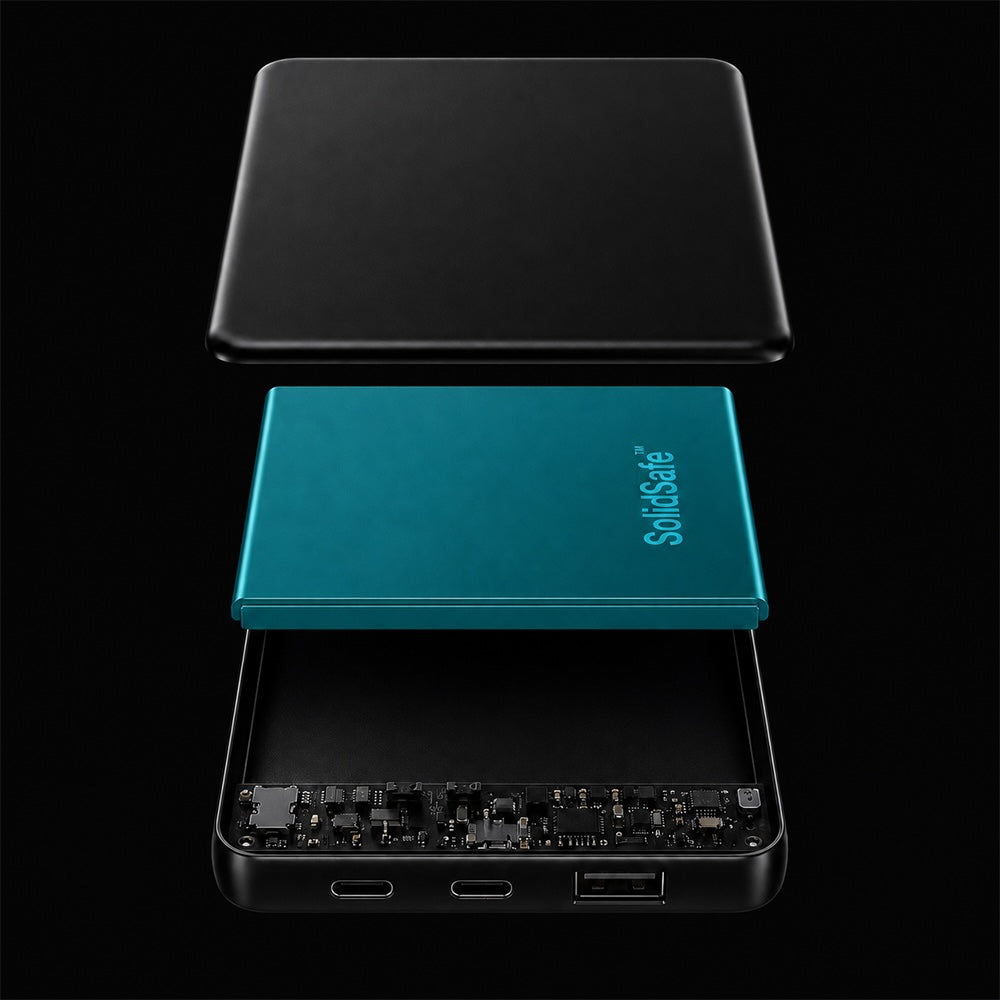 BMX SolidSafe 10000mAh 30W Solid State Wired Power Bank - Black
