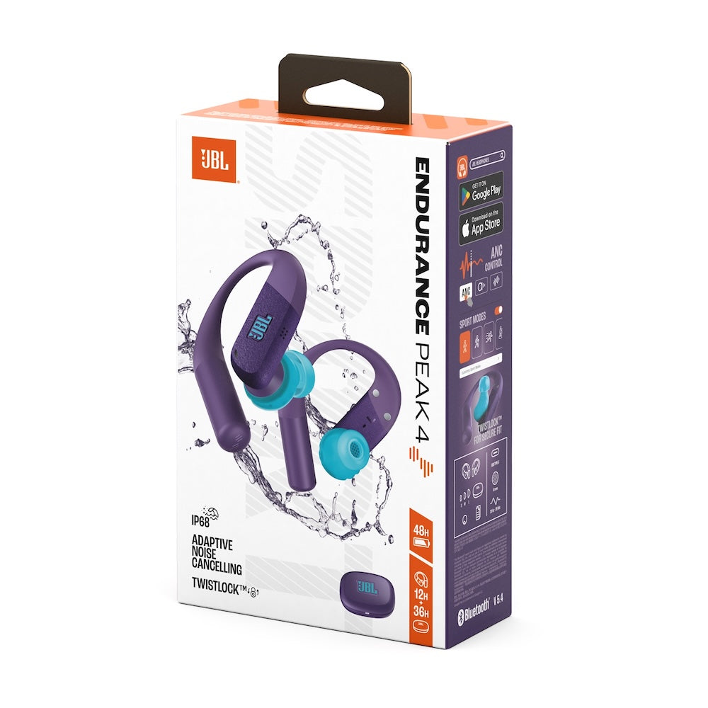 JBL Endurance Peak4 TWS Waterproof In-Ear Earbuds Purple