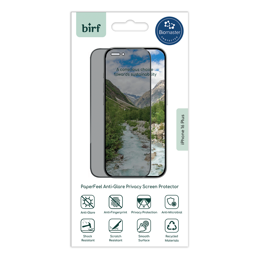 Birf iPhone 16 Plus PaperFeel Anti Glare Privacy Screen Protector
