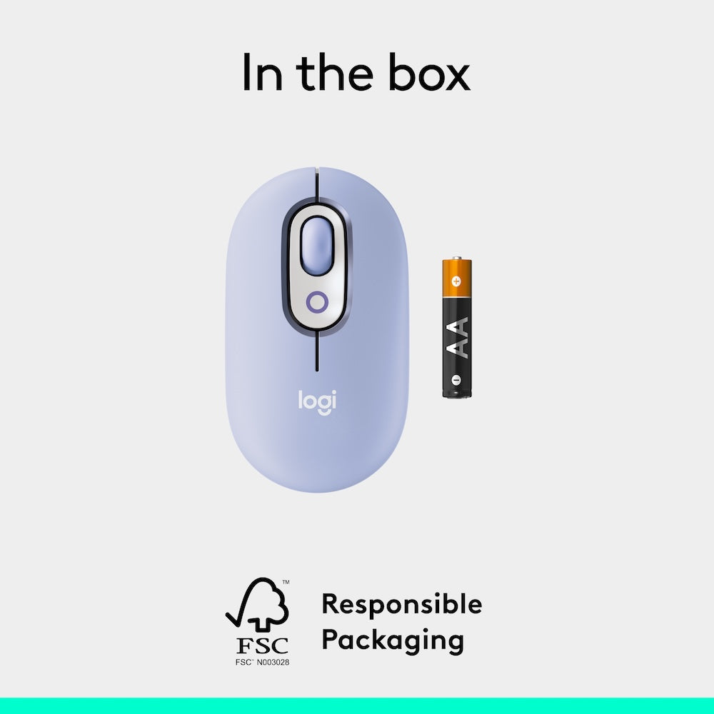 Logitech POP Mouse with Emoji - Lilac