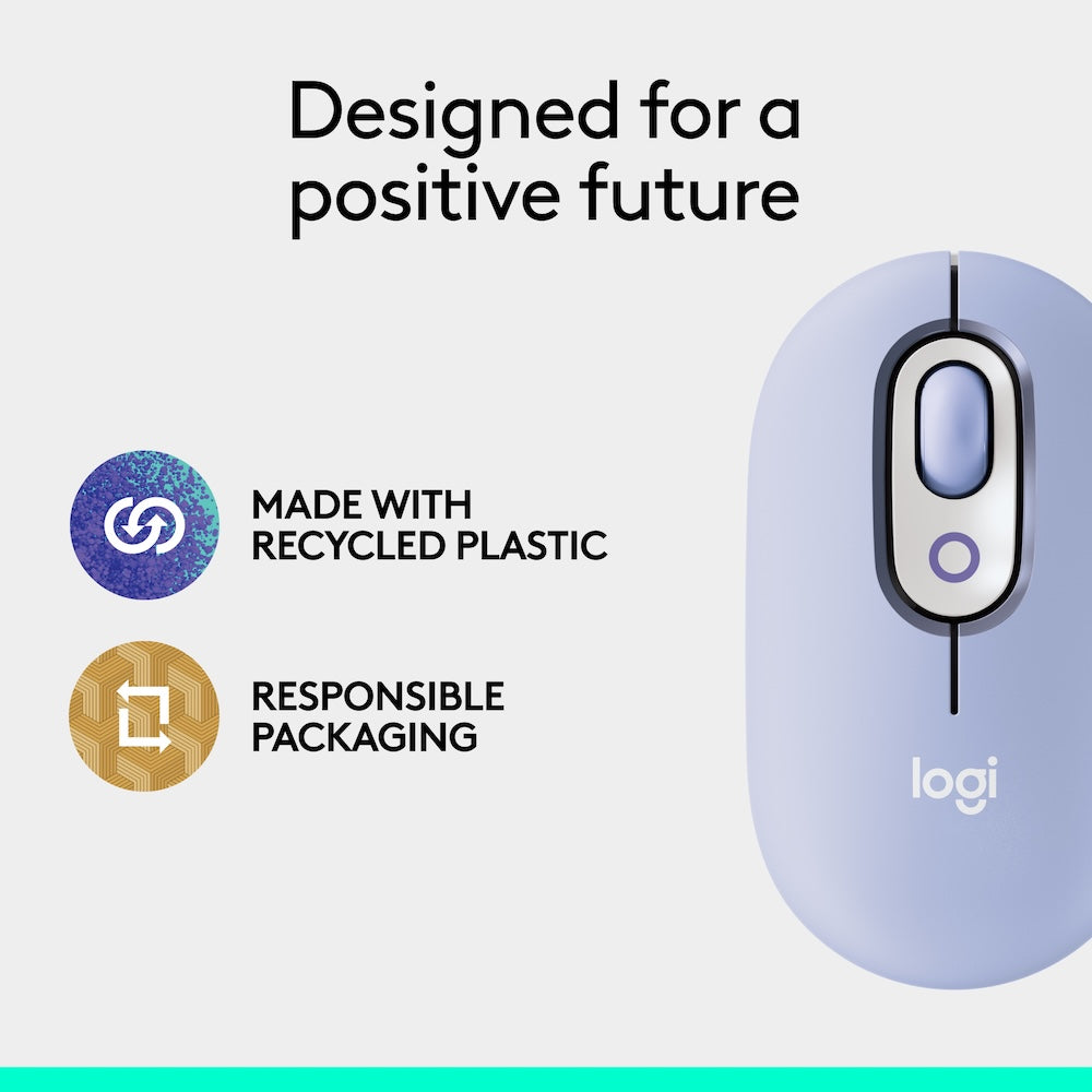 Logitech POP Mouse with Emoji - Lilac