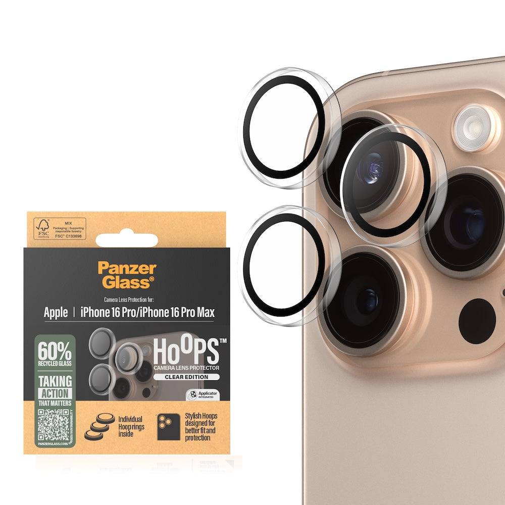 PanzerGlass Hoops for iPhone 16 Pro/16 Pro Max - Transparent