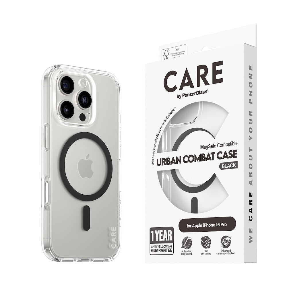 CARE by PanzerGlass Case Flagship Black MagSafe for iPhone 16 Pro