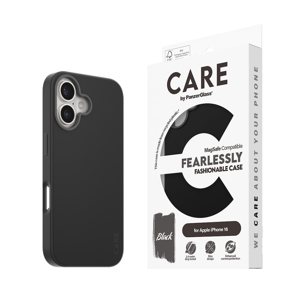 CARE by PanzerGlass Case Fashion Black MagSafe iPhone 16
