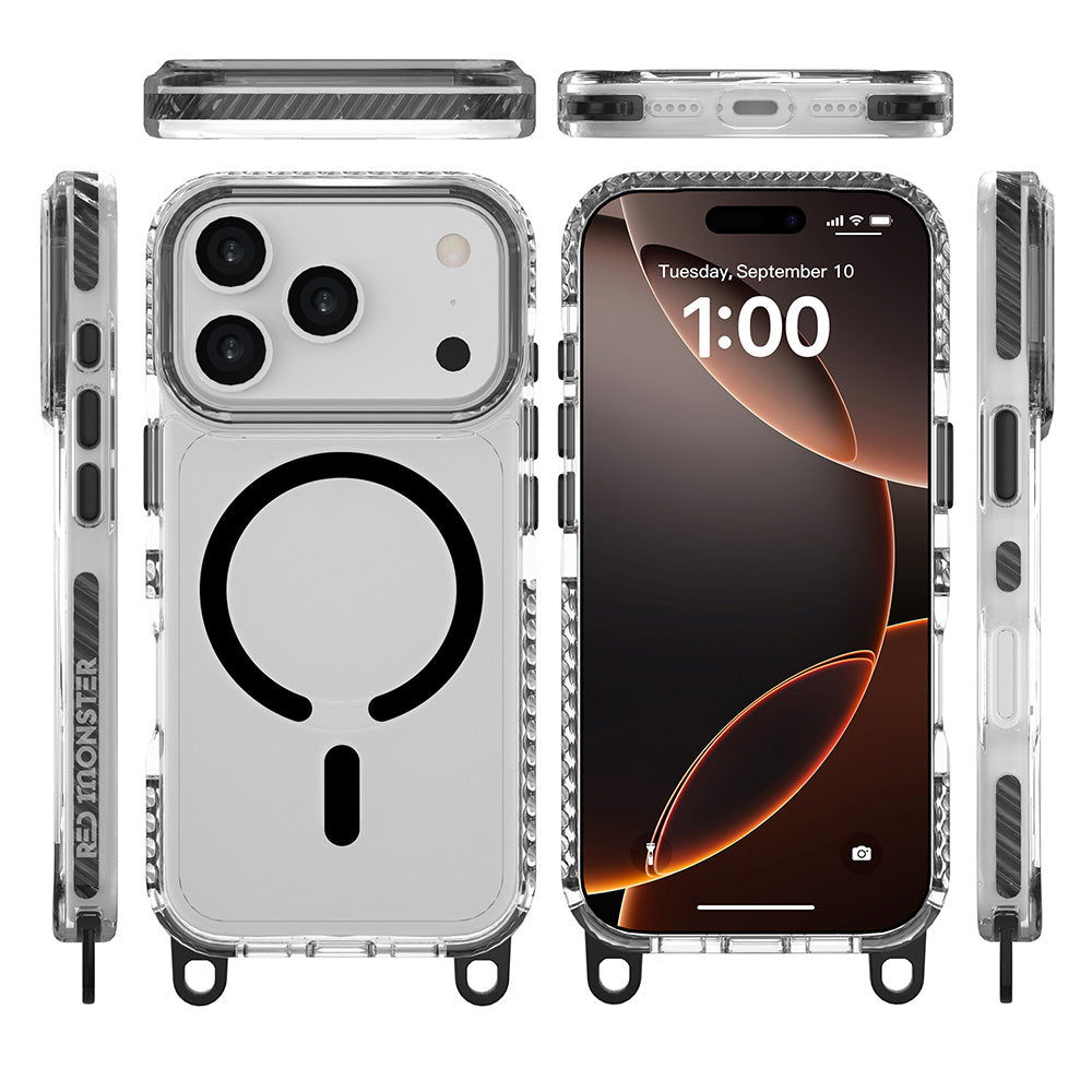 Red Monster Gassan M with Strap iPhone 17 Pro Black