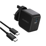 Choetech PD38W GaN USB A+C wall charger with C to C cable (black)