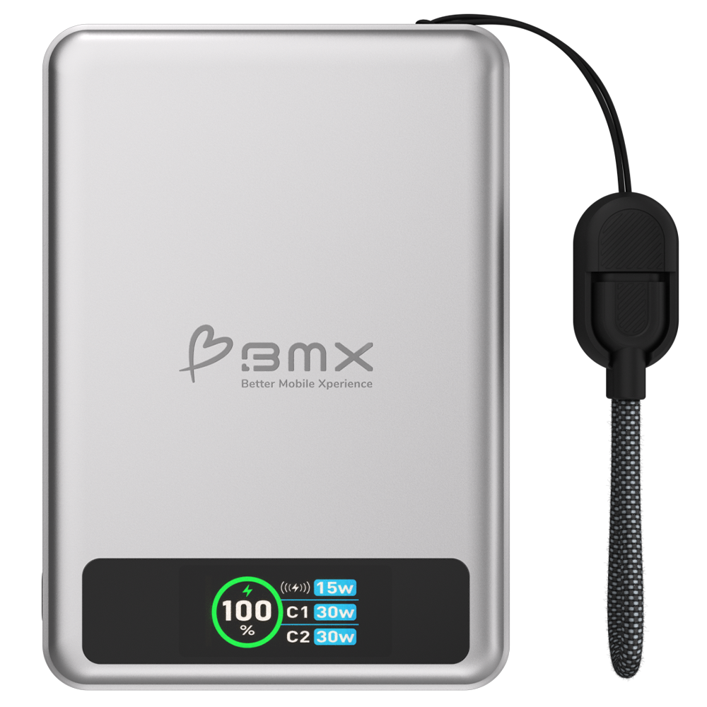 BMX 10000 mAh Magnetic Solid State Power Bank Silver