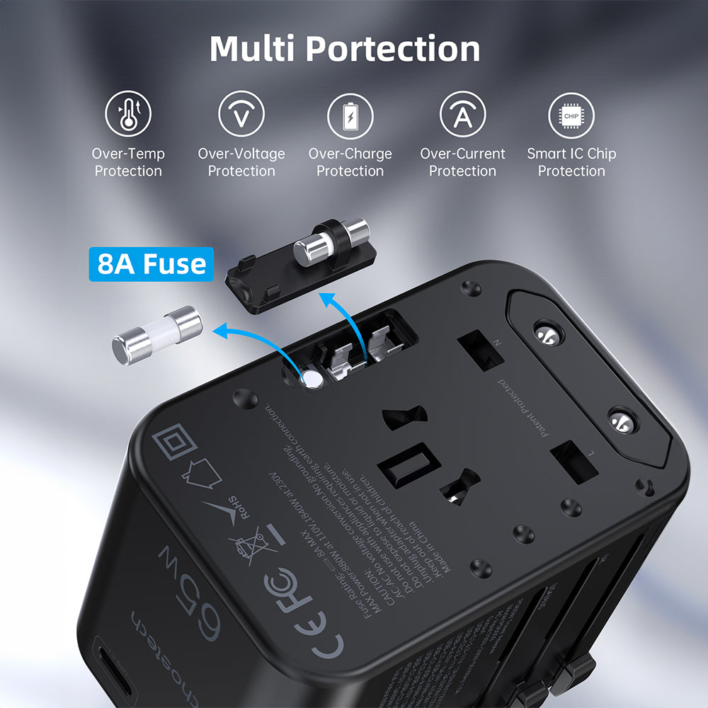 Choetech PD65W 2C+A Travel Wall Charger