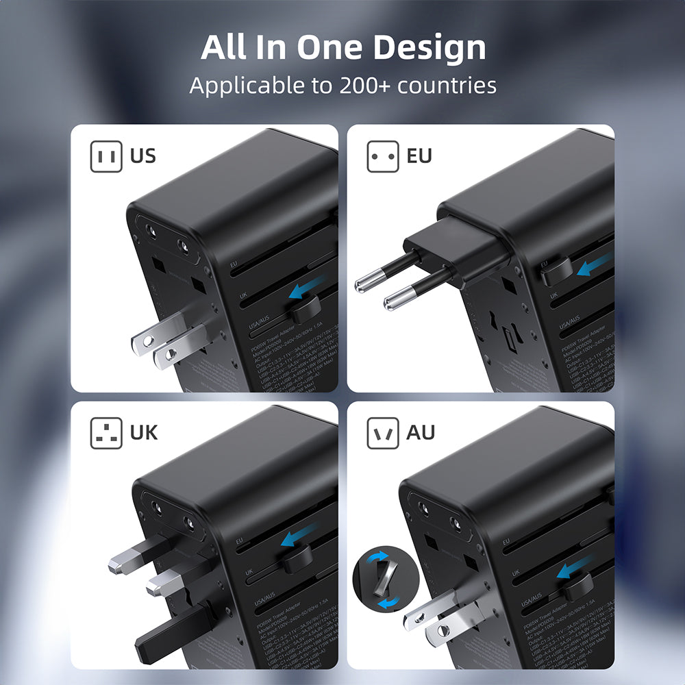 Choetech PD65W 2C+A Travel Wall Charger