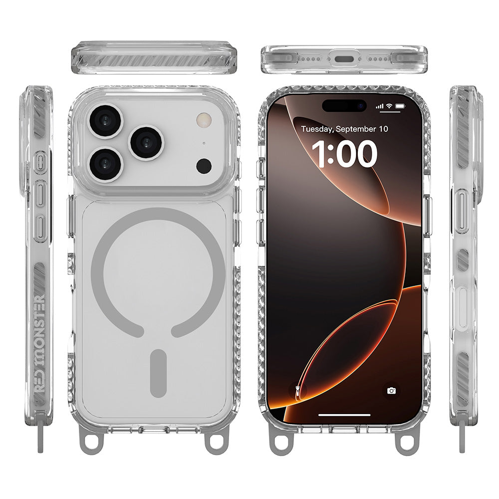 Red Monster Gassan M with Strap iPhone 17 Pro Grey