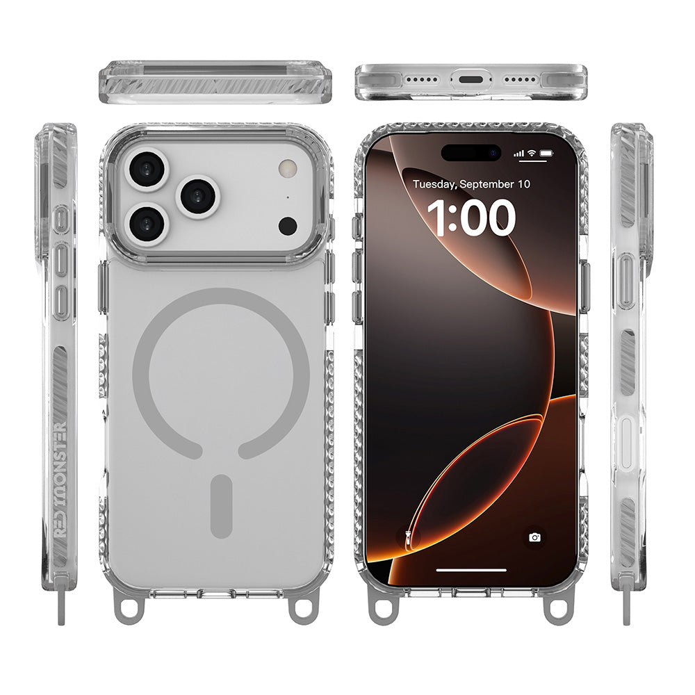 Red Monster Gassan M with Strap iPhone 17 Pro Max Grey