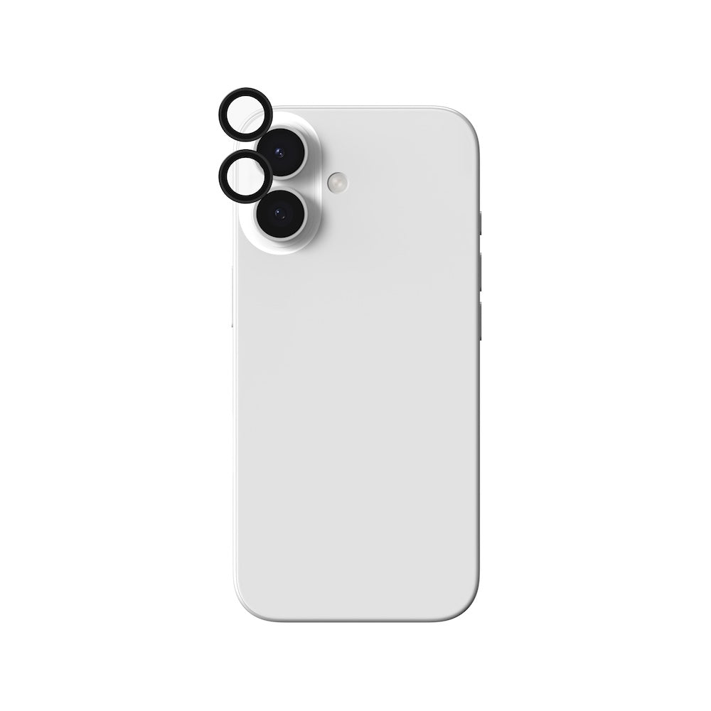 InvisibleShield Glass Elite Camera Rings Lens Protector for iPhone 16/16 Plus/17 - Black