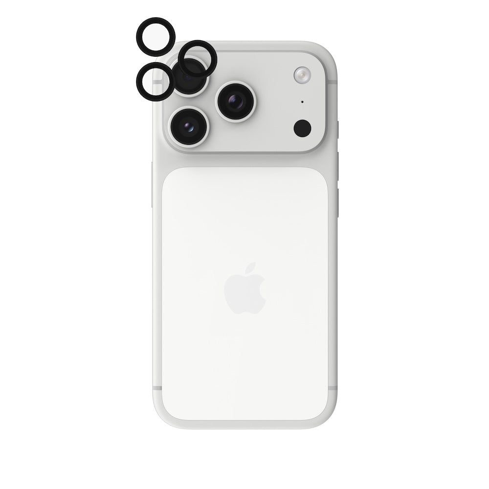 InvisibleShield Glass Elite Camera Rings Lens Protector for iPhone 15/16/17 Pro/Pro Max - Black