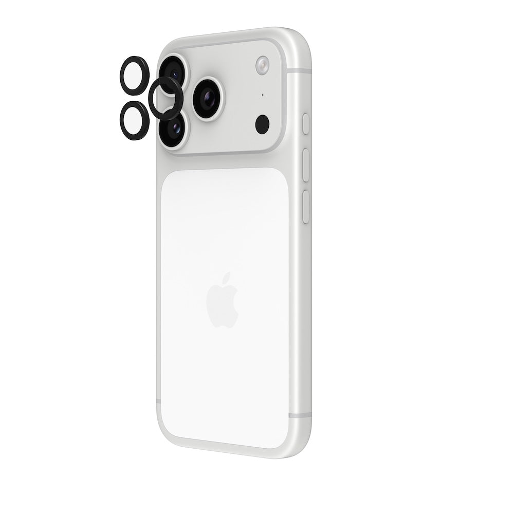 InvisibleShield Glass Elite Camera Rings Lens Protector for iPhone 15/16/17 Pro/Pro Max - Black