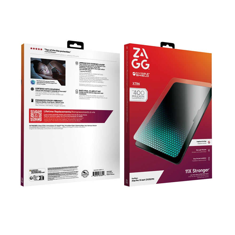 InvisibleShield Glass XTR4 Blue Light Tablet Screen Protector for 13-inch iPad Pro (M4/M5)