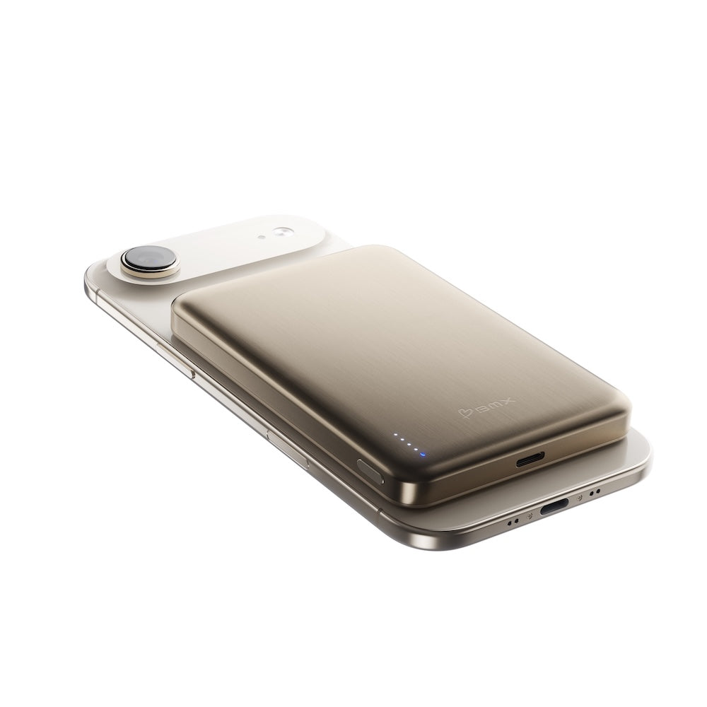 BMX 10000mAh Qi2.2 Solid State Air Power Bank Gold