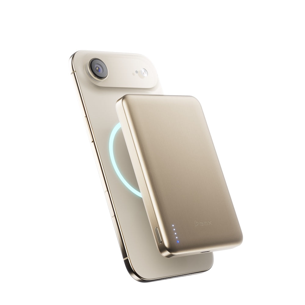 BMX 10000mAh Qi2.2 Solid State Air Power Bank Gold