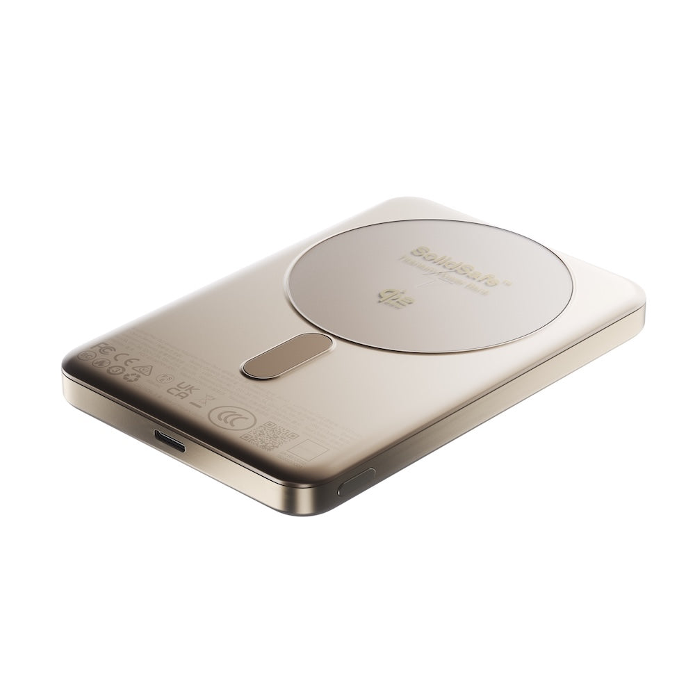 BMX 10000mAh Qi2.2 Solid State Air Power Bank Gold