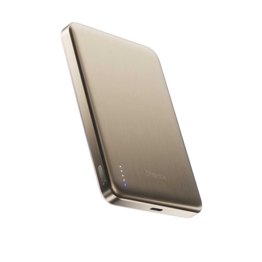 BMX 10000mAh Qi2.2 Solid State Air Power Bank Gold