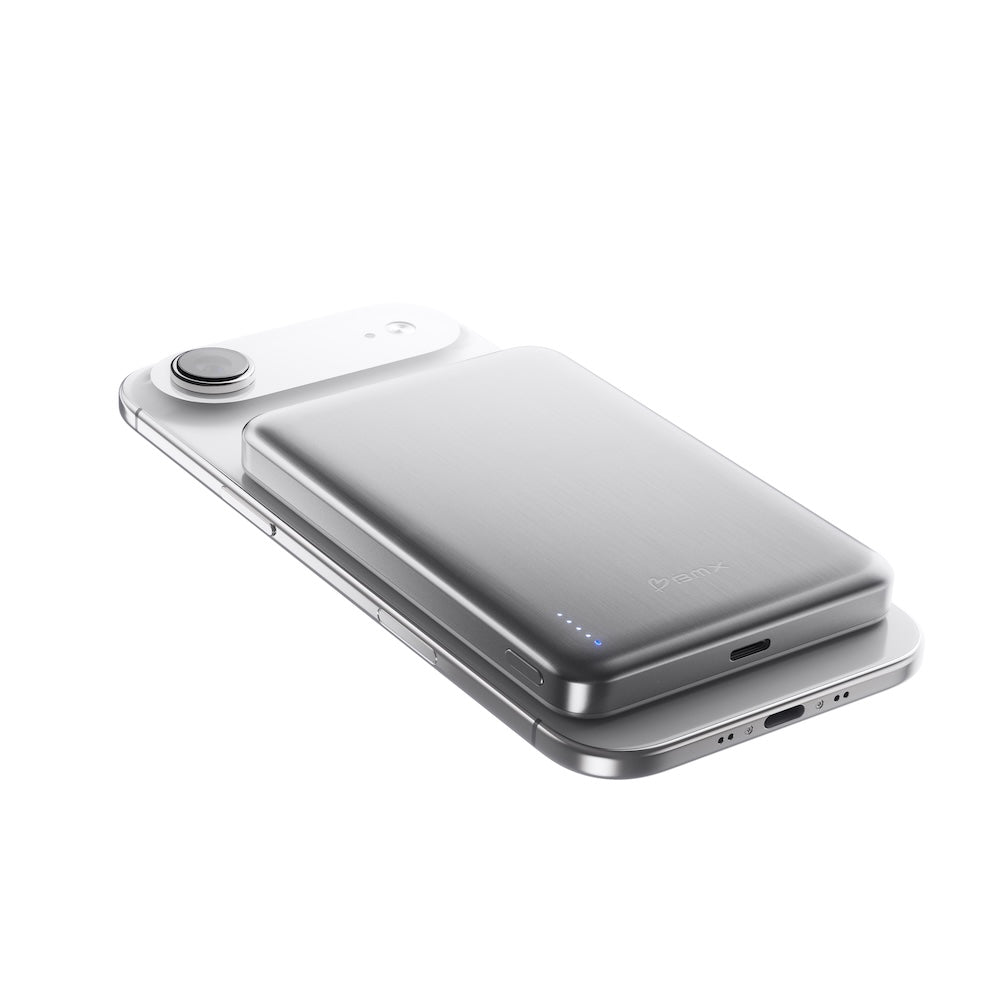 BMX 10000mAh Qi2.2 Solid State Air Power Bank Silver
