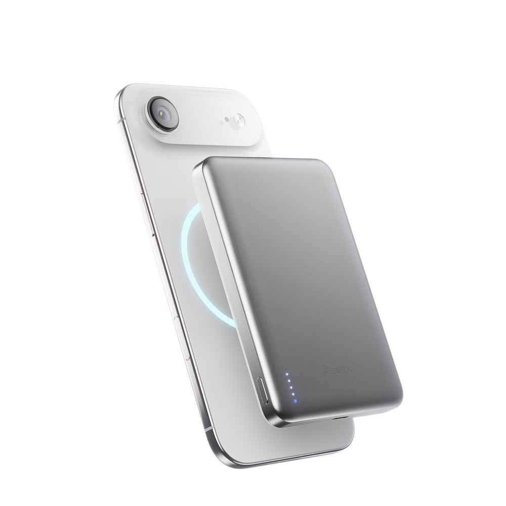 BMX 10000mAh Qi2.2 Solid State Air Power Bank Silver