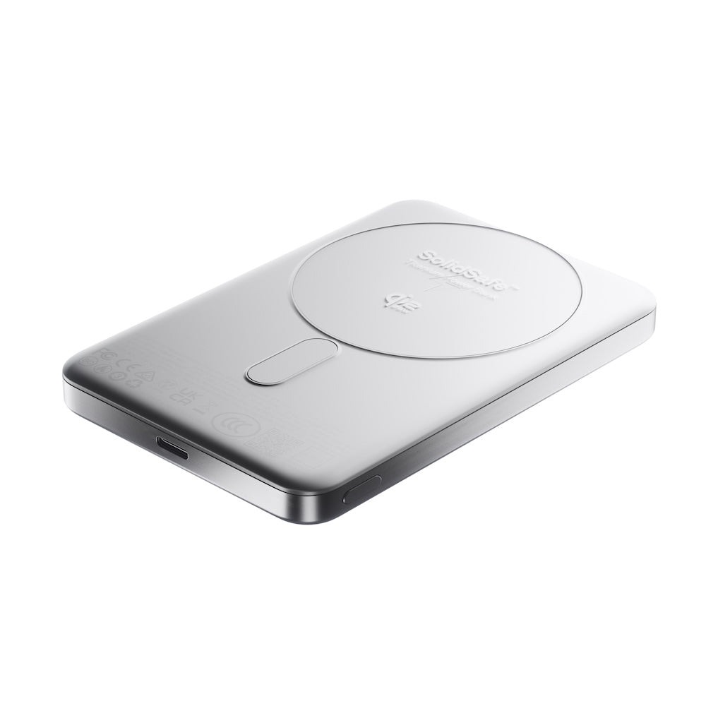 BMX 10000mAh Qi2.2 Solid State Air Power Bank Silver