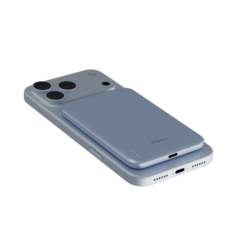 BMX SolidSafe Air 5000mAh Solid-State Qi2 Magnetic Power Bank Glacier
