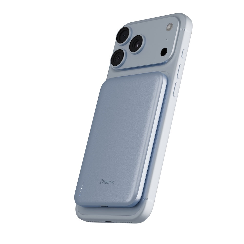 BMX SolidSafe Air 5000mAh Solid-State Qi2 Magnetic Power Bank Glacier