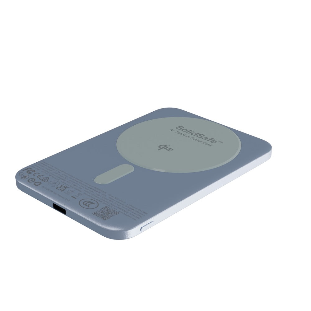 BMX SolidSafe Air 5000mAh Solid-State Qi2 Magnetic Power Bank Glacier