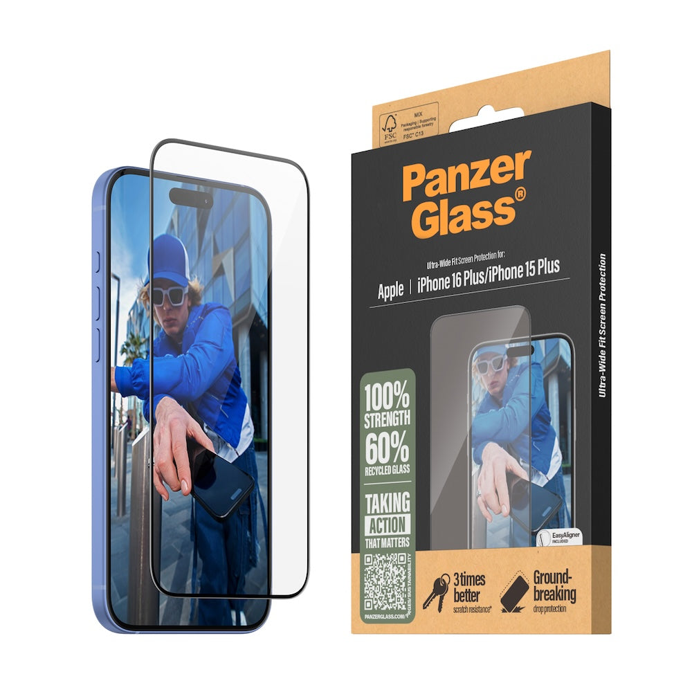 PanzerGlass Apple iPhone 16 Plus Ultra-Wide Fit Screen Protector